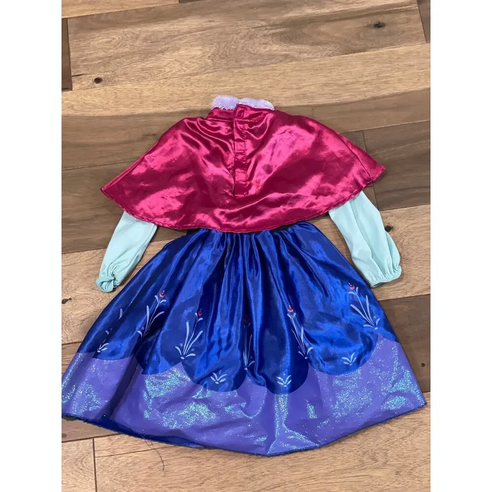 Disney Store Anna Dress Size 2 Burgundy and Blue